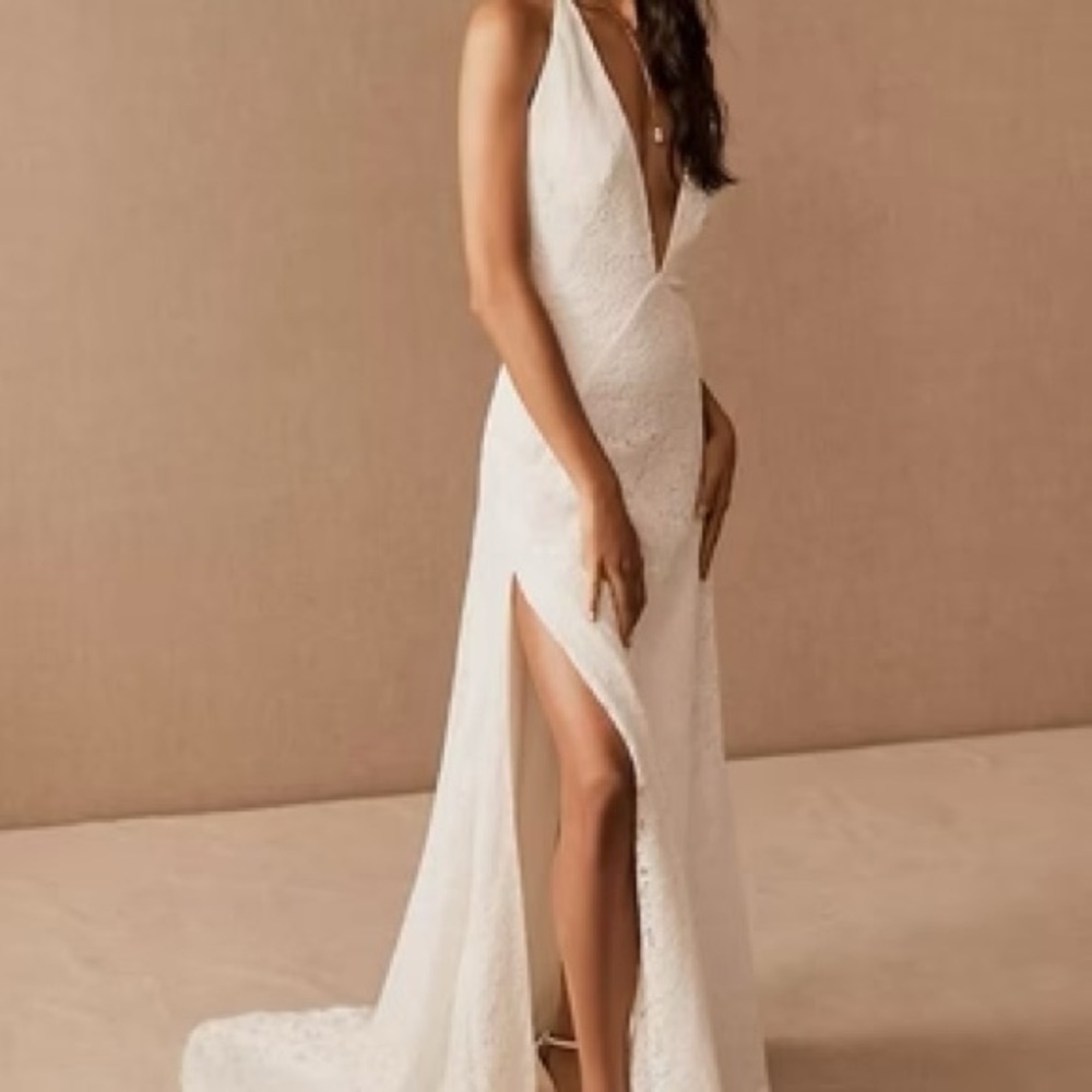 Elegant White Lace Evening Gown or Wedding Dress